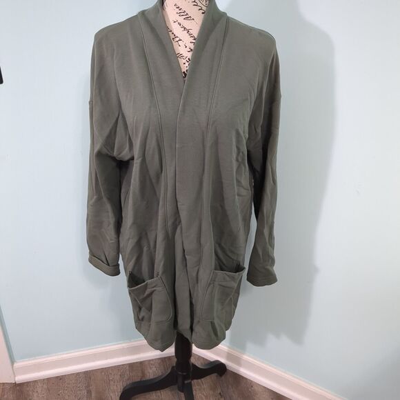FREE FLY Women's xl extra large Thermal Fleece Open Cardigan - Olive - Picture 1 of 5